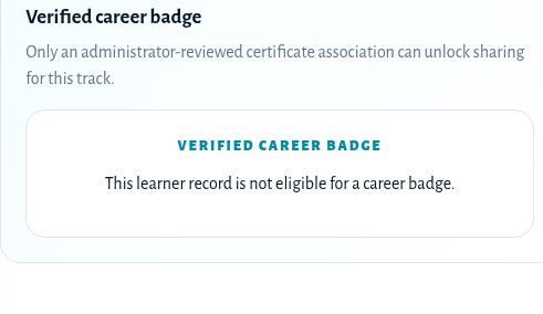Figure 16. The observed locked state explains why career-badge sharing is unavailable.